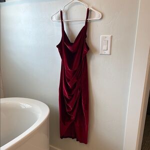 Elegant Red Velvet Dress